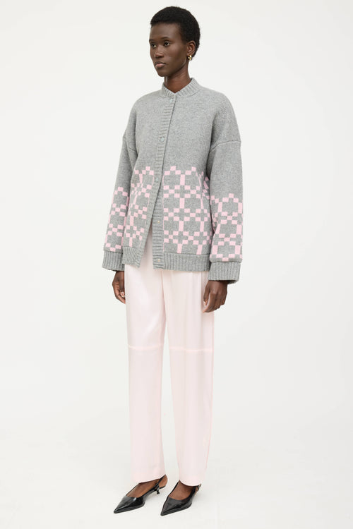 Nanushka Satin Frayed Straight Leg Trouser