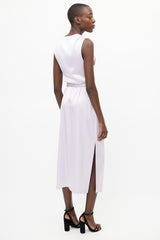 Nanushka Purple Satin Tie V-Neck Dress
