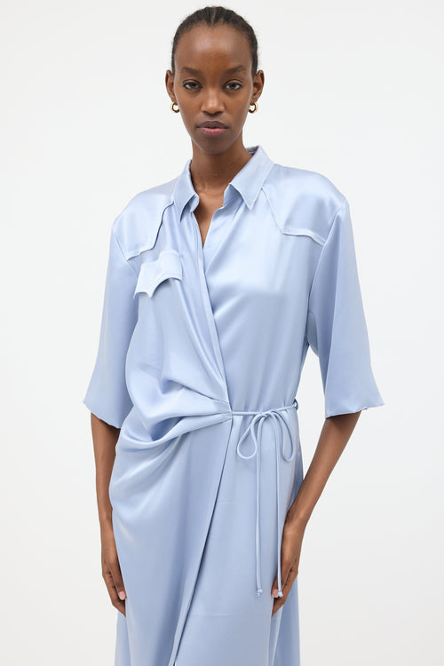 Nanushka Satin Wrap Dress