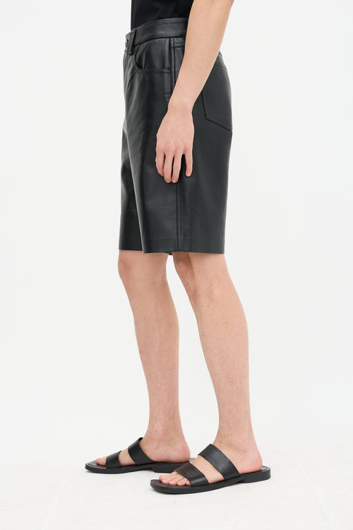 Vegan Leather Bermuda Shorts