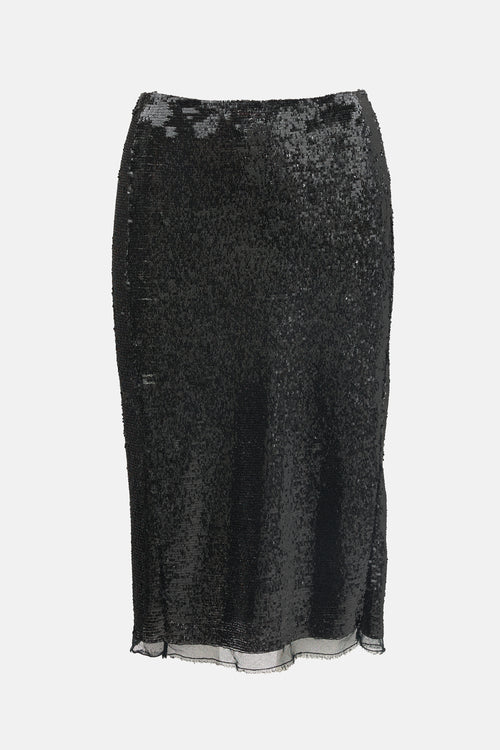 Narciso Rodriguez 90s Sequin Midi Skirt