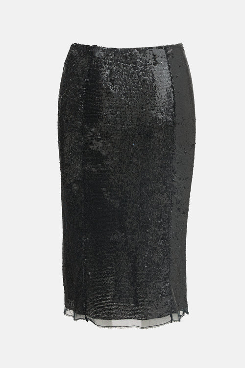 Narciso Rodriguez 90s Sequin Midi Skirt