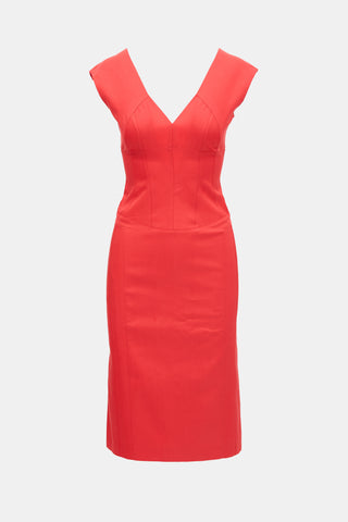 Narciso Rodriguez V-Neck Sheath Dress