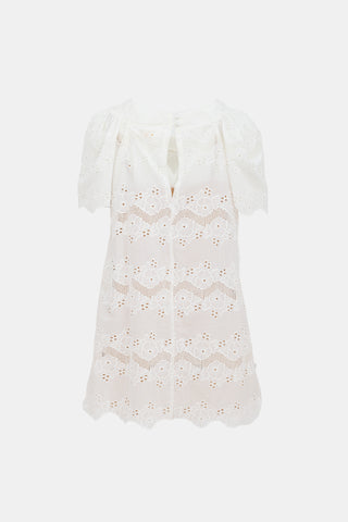 Natalie Martin Broderie Anglaise Mini Dress