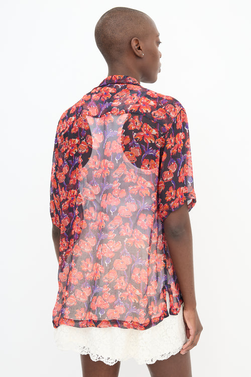 Natalie Martin Sheer Floral Kevin Shirt