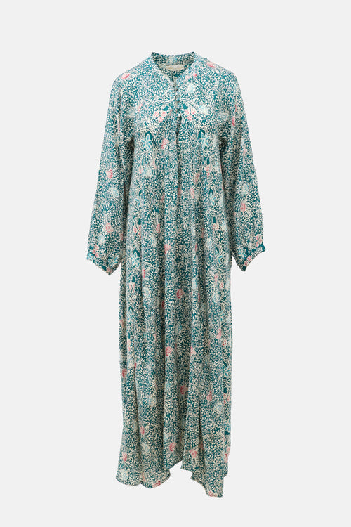 Natalie Martin Silk Floral Maxi Dress