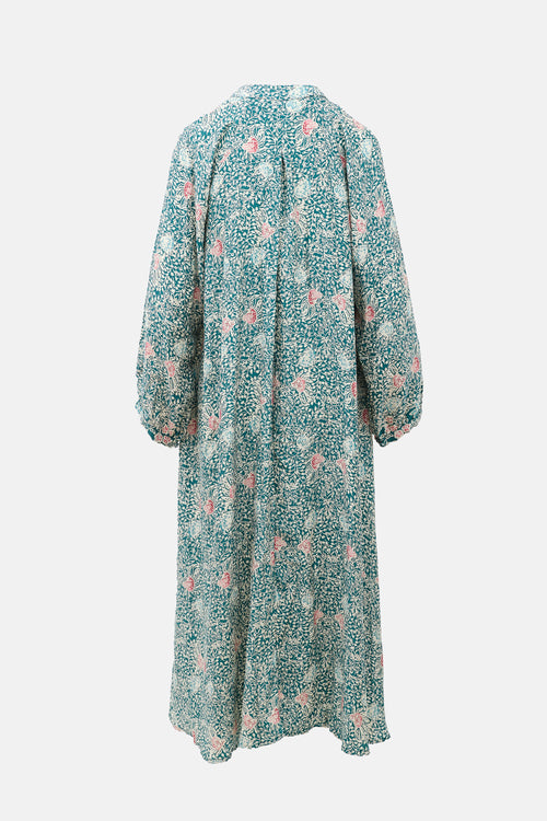 Natalie Martin Silk Floral Maxi Dress