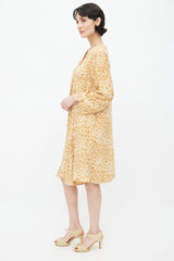 Natalie Martin Brown & Cream Silk Print Dress