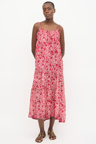 Natalie Martin Silk Floral Tiered Dress