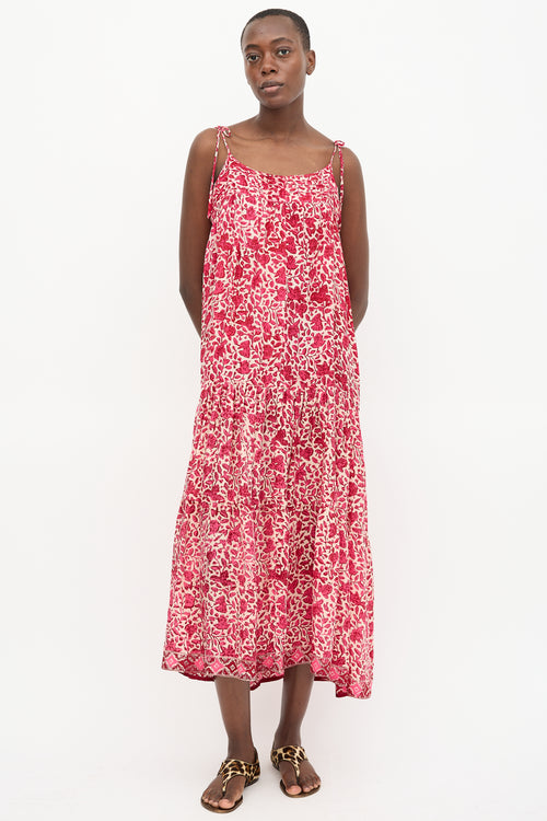 Natalie Martin Silk Floral Tiered Dress