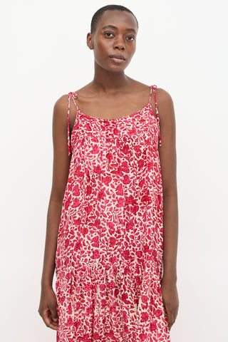 Natalie Martin Silk Floral Tiered Dress