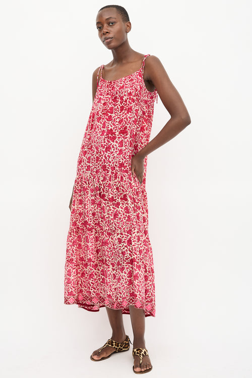 Natalie Martin Silk Floral Tiered Dress