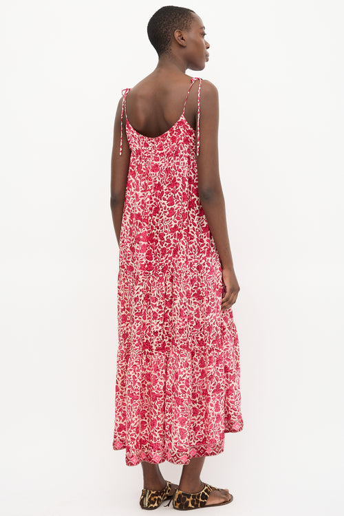 Natalie Martin Silk Floral Tiered Dress