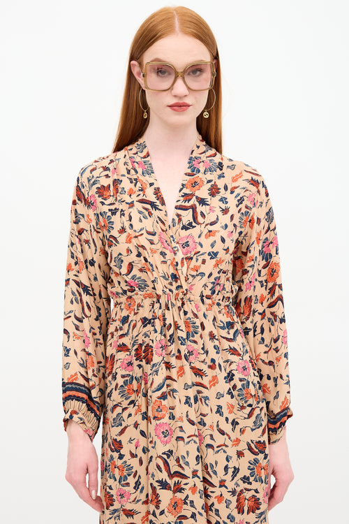 Natalie Martin Silk Floral Wrap Dress