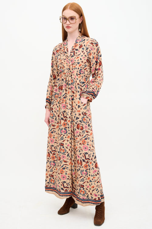 Natalie Martin Silk Floral Wrap Dress