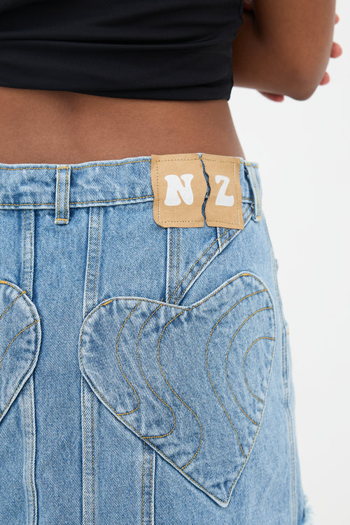 Natasha Zinko Denim Panel Skirt