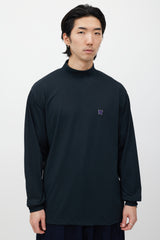 Needles Black & Purple Embroidered Turtleneck