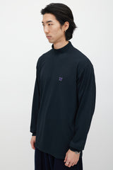 Needles Black & Purple Embroidered Turtleneck