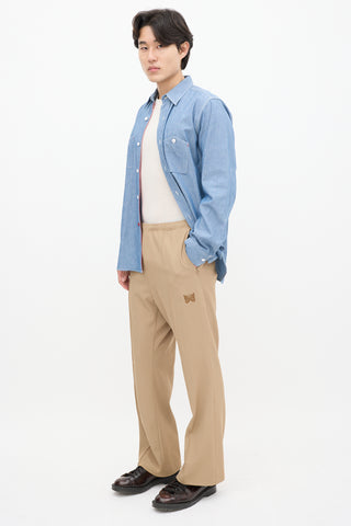 Needles Brown Straight Leg Pleated Trouser