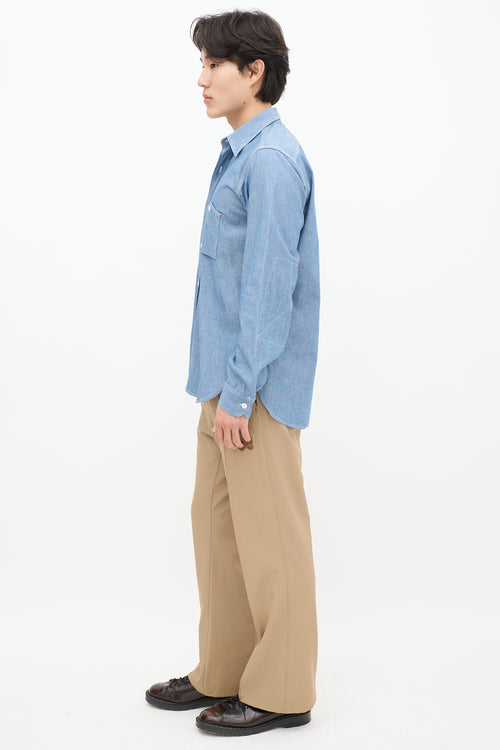 Needles Brown Straight Leg Pleated Trouser