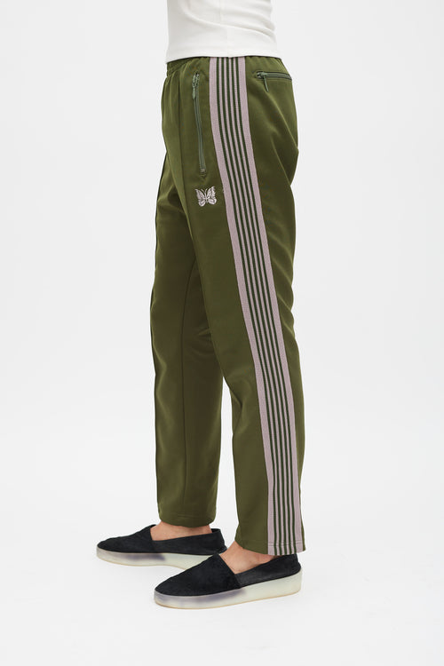 Needles Green & Beige Logo Track Pant