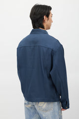 Needles Navy & Purple Embroidered Logo Jacket