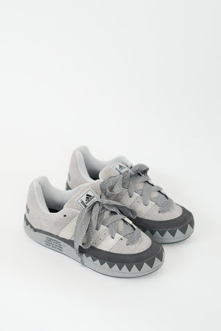 Neighborhood X Adidas Grey Suede Adimatic Sneaker