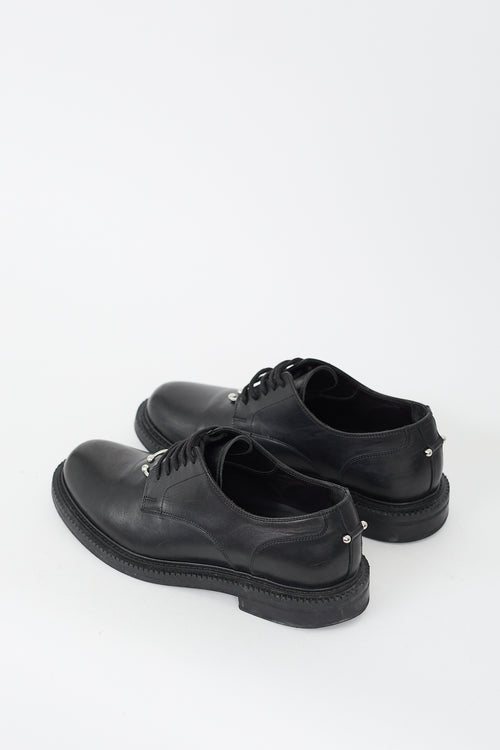 Neil Barrett Black Leather Pierced Punk Derby