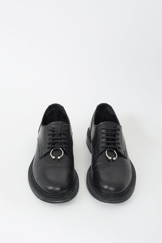 Neil Barrett Black Leather Pierced Punk Derby