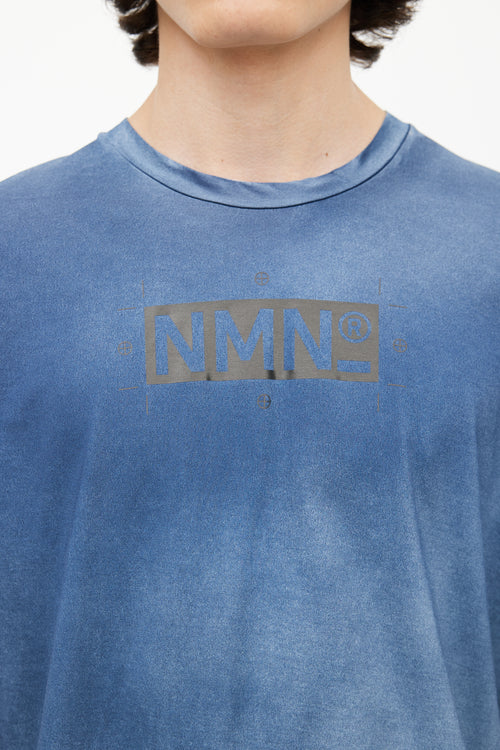 Nemen Blue & Black Logo Washed T-Shirt