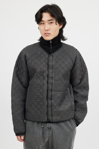 Nemen Grey Hexagon Quilted Nylon Jacket