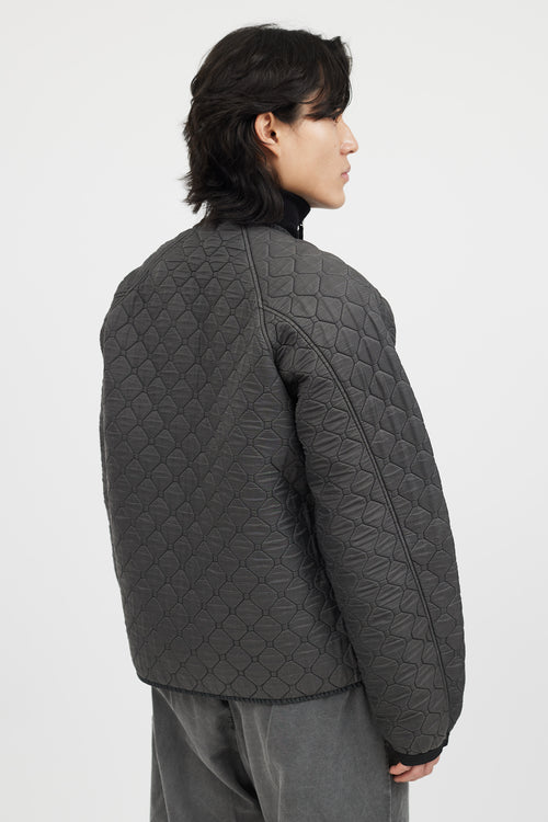 Nemen Grey Hexagon Quilted Nylon Jacket