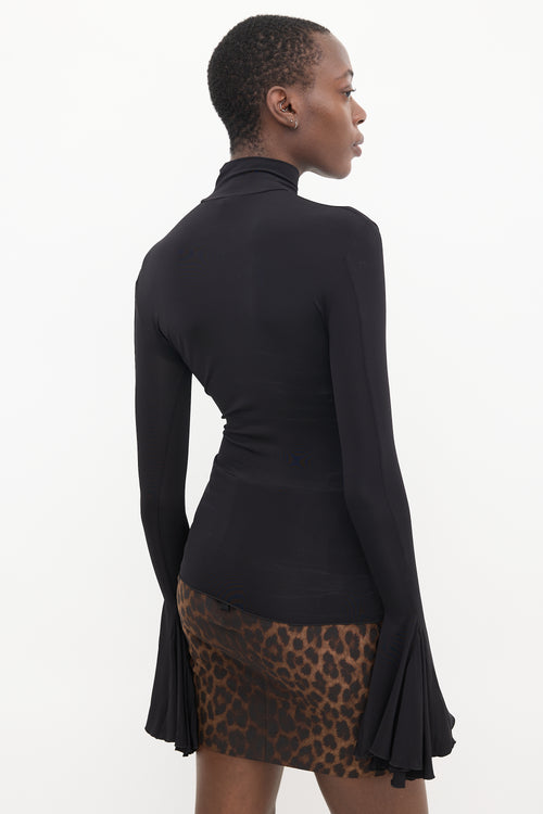 Nensi Dojaka Black Flared Sleeve Turtleneck