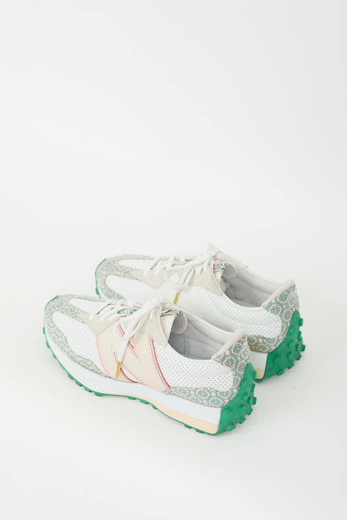 Casablanca X New Balance Munsell White & Green 327 Sneaker