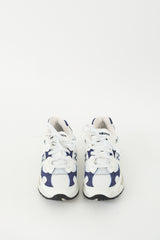 New Balance White & Navy Leather 992 Sneaker