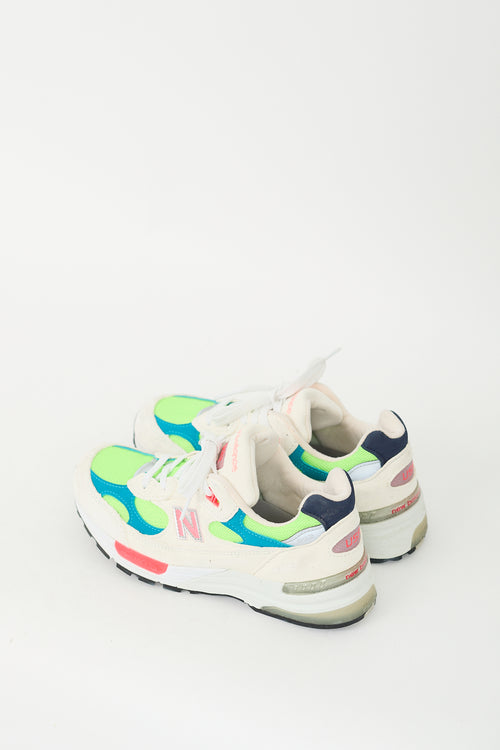 New Balance Neon Green & Multi Suede 992 Sneaker