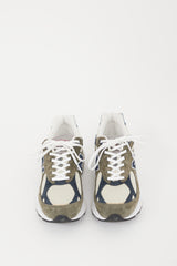 New Balance Beige & Green Suede 990 Sneaker