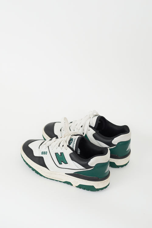 New Balance Green & Multi Leather 550 Sneaker