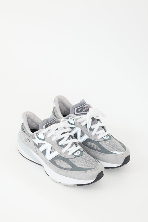 New Balance Grey & White 990v6 Sneaker