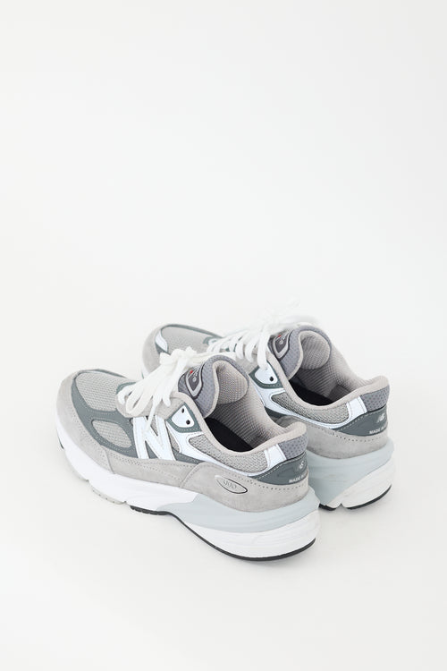 New Balance Grey & White 990v6 Sneaker