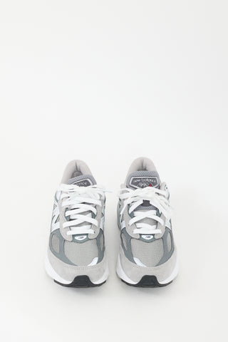 New Balance Grey & White 990v6 Sneaker