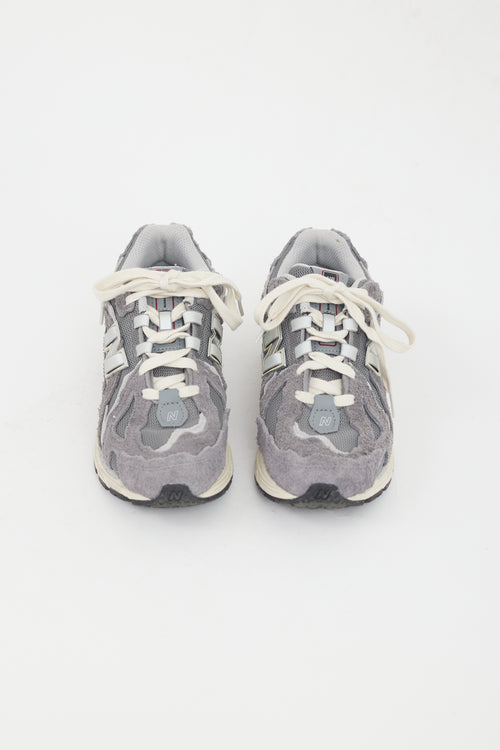 New Balance Grey & White 1906 Distressed Sneaker