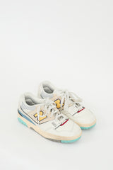 New Balance White & Multi Leather 550 Sneaker