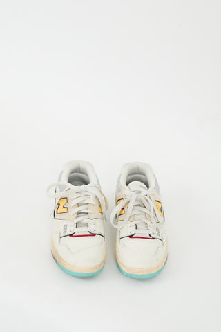 New Balance White & Multi Leather 550 Sneaker