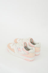 New Balance White & Pink Leather 550 Sneaker