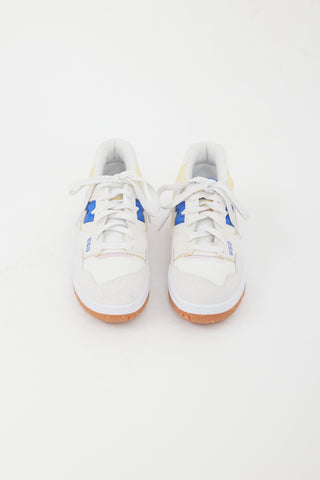 New Balanca White & Multicolour 550 Suede Sneaker