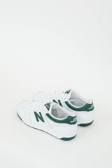 New Balance White & Green Leather 480 Sneaker