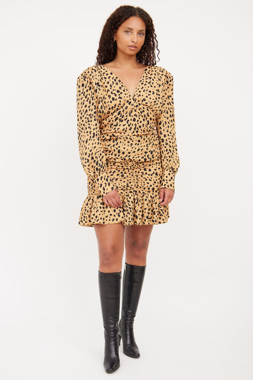 Nicholas Beige & Brown Print Long Sleeve Dress