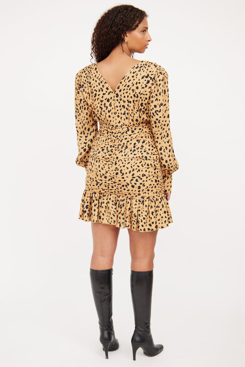 Nicholas Beige & Brown Print Long Sleeve Dress