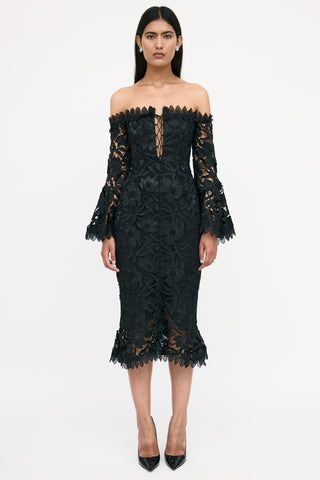 Nicholas Lace Off Shoulder Dress